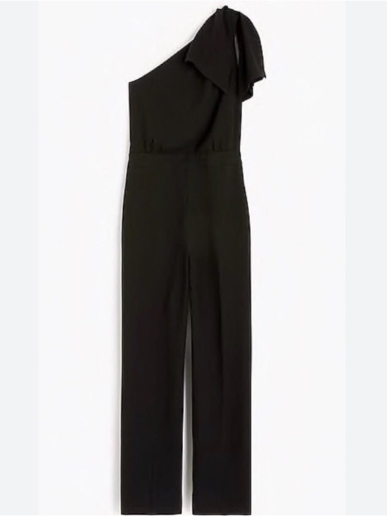 J. Crew Pants - J. Crew One-Shoulder Black Jumpsuit with Bow at Shoulder